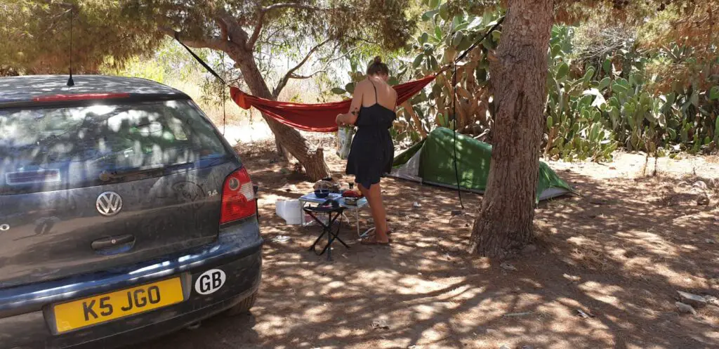 car life camping setup