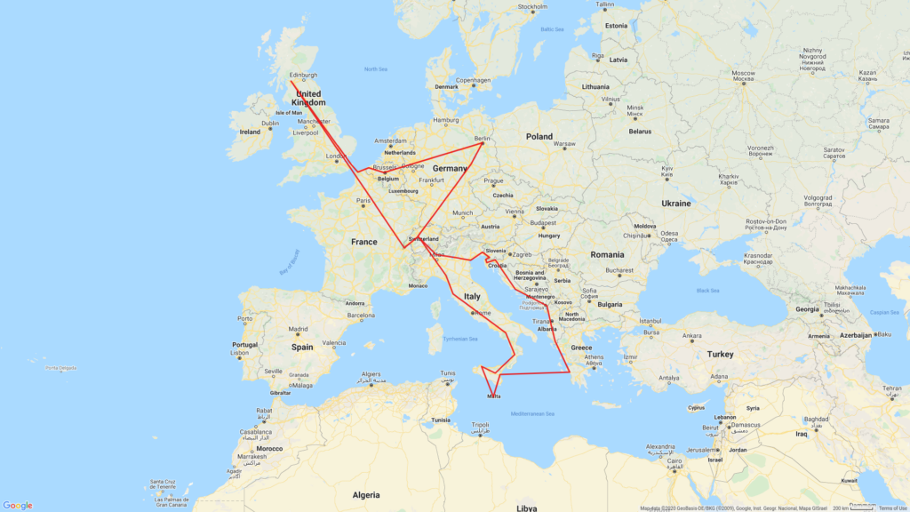 car life europe route