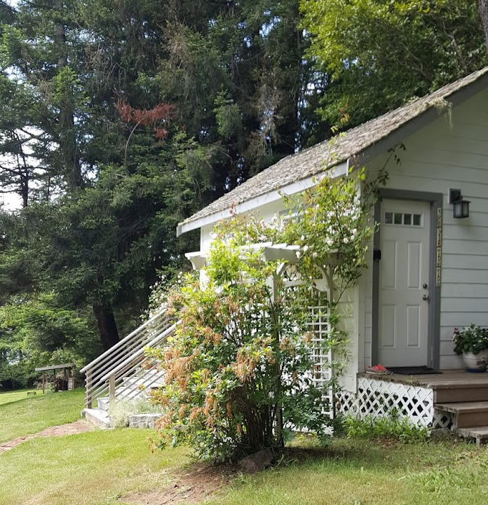 White Airbnb cottage